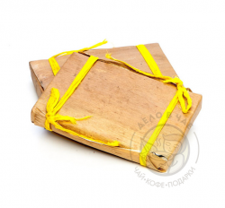 Плитка пуэр №1 в бамбуковом листе 250г (шу) желтая